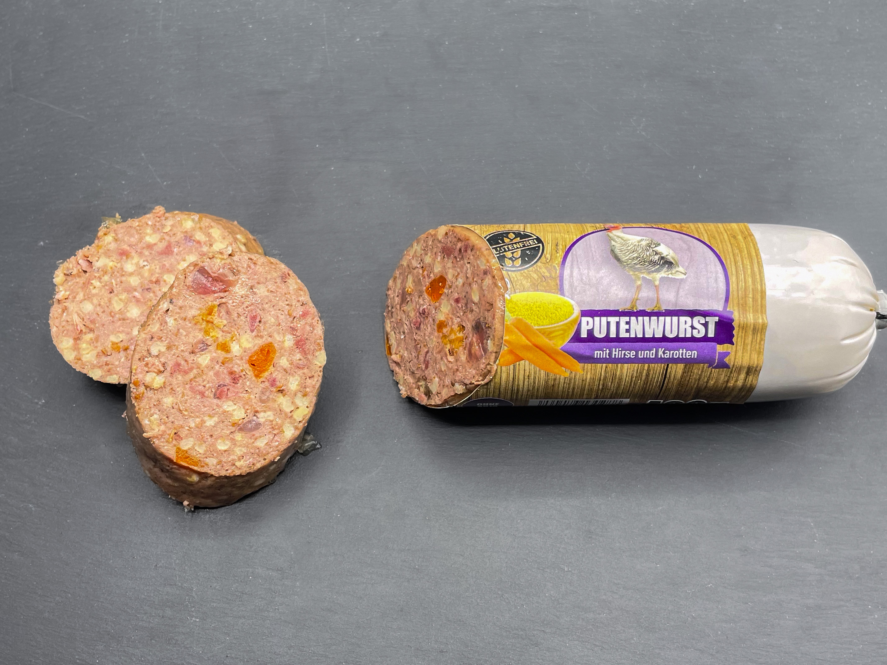 Putenwurst - Pute mit Hirse und Karotten